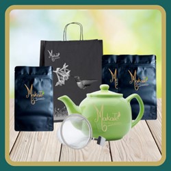 Théière verte 1.2L + sac + 3 sachets 40g